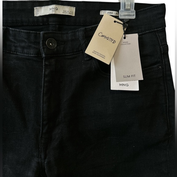 NWT MNG Black Slim Fit Jeans - Size EU 40 - Picture 2 of 3